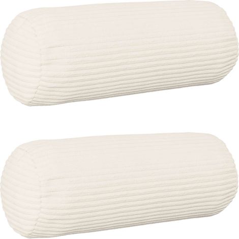 Kissenbezug 2 pcs HEERLEN Creme Ø 15 x 40 cm Cord vidaXL (1/5)