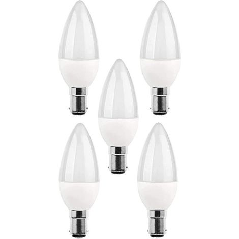 5 packs d\\'ampoules LED B15, ampoule incandescente 5 W, 220V 270 lm, lumière du jour 3000 K, ampoule B15 à culot baïonnette, [classe d\\'efficacité énergétique A+]. (1/3)