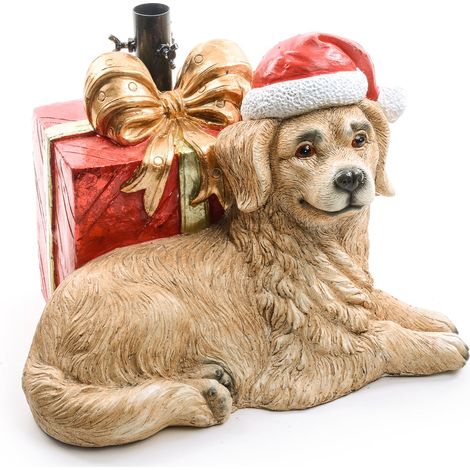 Base per albero di natale cane in poliresina per decorazioni natalizie