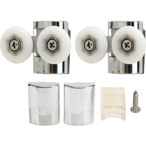 Poulie de porte coulissante de 23 mm pour salle de bain, placard, porte en verre, roue pivotante suspendue, kit de rouleaux supérieurs et inférieurs (1/5)