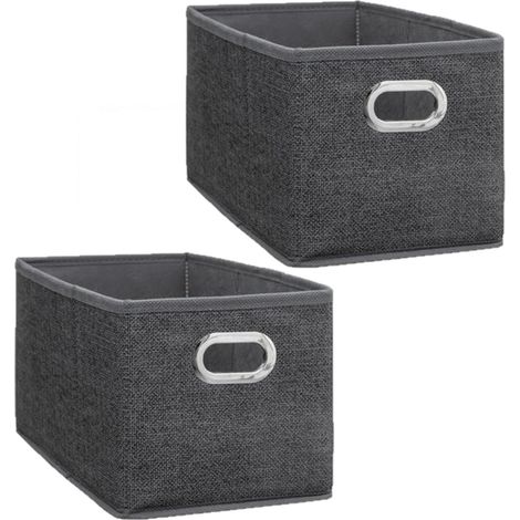 Lot de 2 paniers de rangement en tissu avec poignée MIX'N MODUL (1/3)