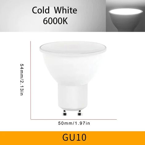 Lot de 12 ampoules LED décoratives, 3/6/9/12 W, AC220 V, GU10, couleur blanc froid, pour la maison, les cafés, les bars et les environnements intérieurs.-AquaForge (1/5)