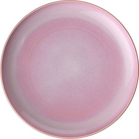 Assiette plate, rose, en porcelaine (1/5)