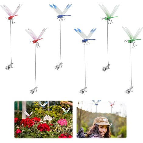 Fermagli per cappello a forma di libellula, clip decorative 3D, per esterni, patio, vasi da fiori, set da 6