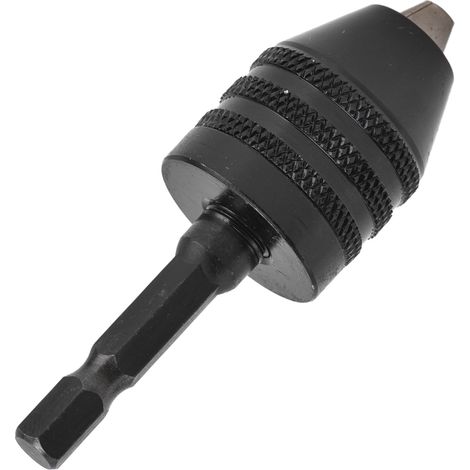 Adaptateur/convertisseur pour mandrin de perceuse sans clé, 3 mors, queue hexagonale 1/4 po, embout de visseuse à percussion, 0,6 à 8 mm, noir
