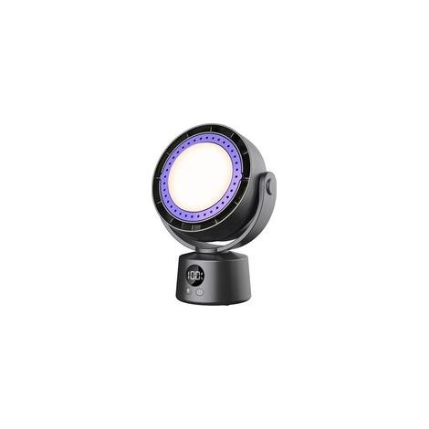 Tischventilator, leiser, oszillierender Ventilator ohne Rotorblätter mit Akku, LED-Licht, 6 Geschwindigkeitsstufen, kleiner Luftzirkulator für Innenräume (1/5)