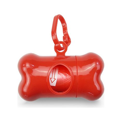 Distributeur de sacs à déjections canines, boîte à os, sac à déjections canines (rouge)