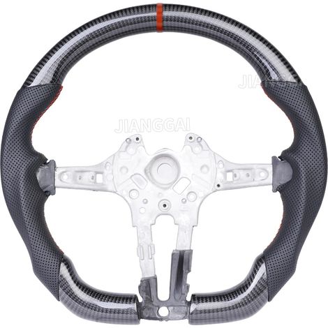 Volante in fibra di carbonio, design racing a fondo piatto, compatibile con auto sportive di lusso, M3 (1/2)