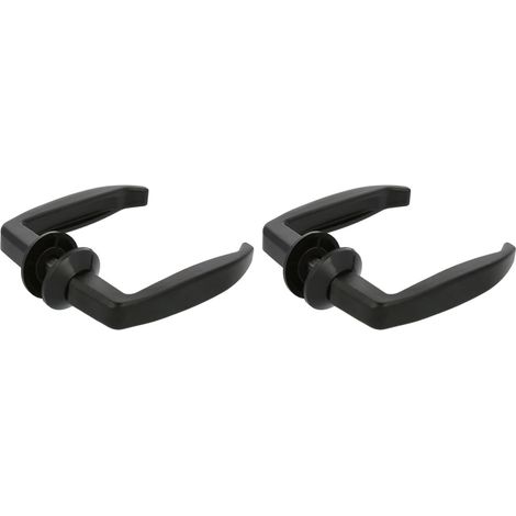 2 - Poignée de porte - Rosace circulaire - Aluminium noir - Design ergonomique - Intérieur et extérieur - 105x40 cm (1/5)
