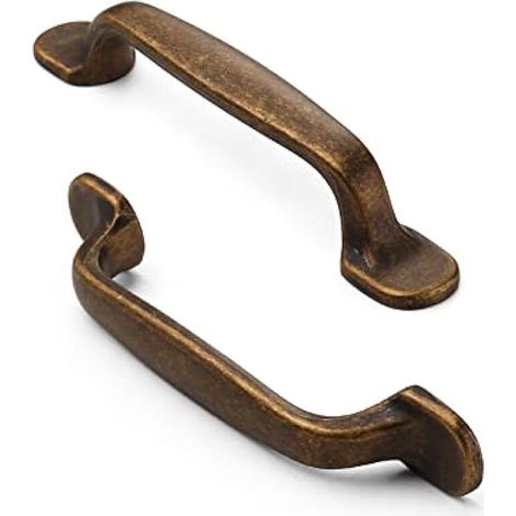 Lot de 10 poignées de meuble vintage en laiton vieilli - 96 mm - Espacement des trous : 96 mm (1/5)