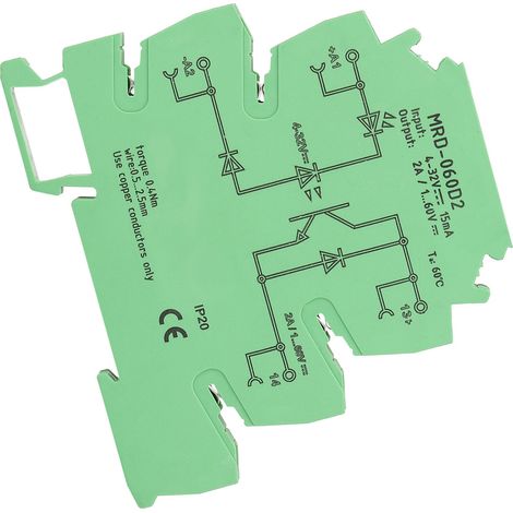 Module relais statique ultra-mince MRD-060D2 (6,2 mm), entrée 4-32 V CC, NON