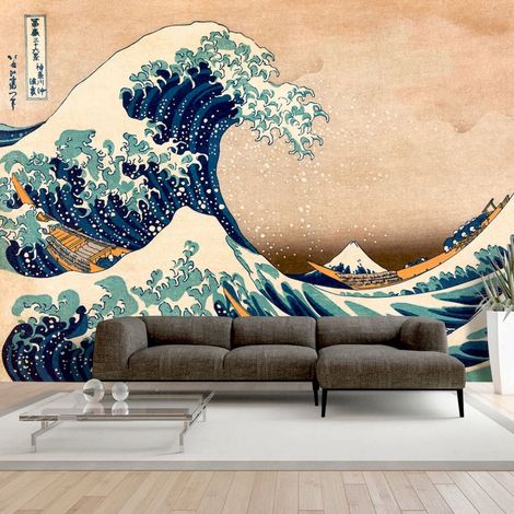 Papier peint adhésif Hokusai, la grande vague au large de kanagawa - 343 x 245 cm