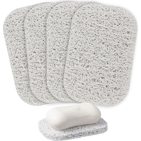 Support Savon - Bac à Savon en PVC Sans BPA - Égouttoir Auto-Drainant pour Salle de Bain Cuisine Baignoire Douche - 1 Pièce (1/5)