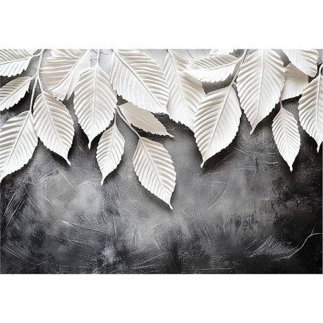 Papier peint panoramique feuilles 3D abstrait intissé 200x140 cm mural salon chambre déco murale (1/5)