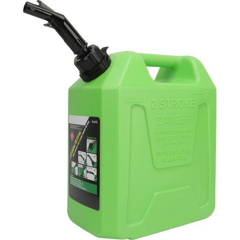 Ortviai Bidon à carburant 10 L vert, antistatique, avec arrêt automatique et résistant aux chocs pour camping-car, SUV et bateau