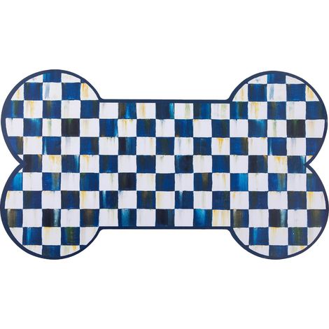 Tapis de table pour chiens et chats - Tapis mignon à carreaux noirs et blancs pour gamelles de chiens et chats