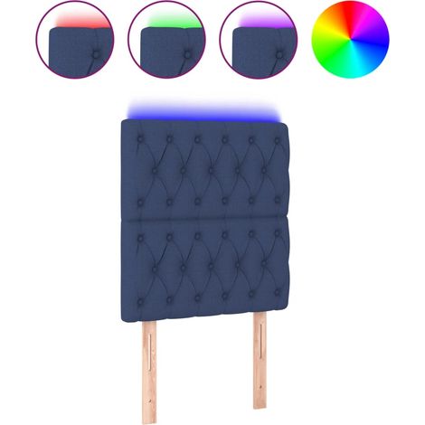 Maison Exclusive - Cabecero con luces LED tela azul 80x7x118/128 (1/5)