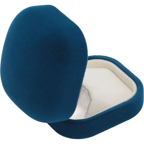 Coffret à bijoux en velours, doublure douce, luxueux et élégant, idéal pour une demande en mariage. Boîte à boucles d'oreilles bleues. (1/5)