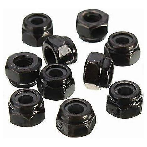 10 écrous hexagonaux autobloquants en acier au carbone avec insert en nylon M8 (1/4)