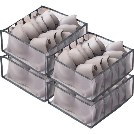 Organiseur De Vêtements - Maille Nylon Respirante - 32 X 12 X 12 Cm - Pour Tiroir Armoire - Lot De 4