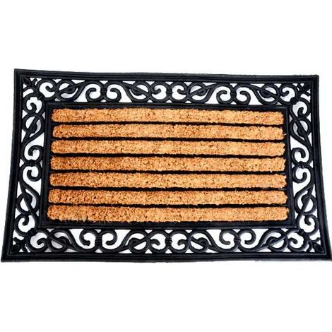 Felpudo de acero de goma/coco natural 45x75 Ladydoc 06546