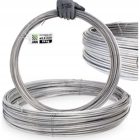 Fil galvanisé pour panneaux de clôture souple, diamètre 3,6 mm, 310 m, 25 kg