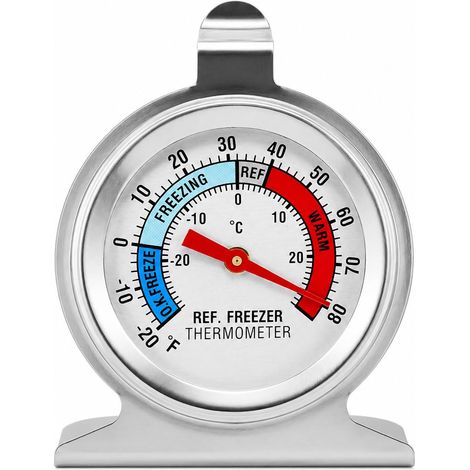 Thermomètre de température pour réfrigérateur/congélateur en acier inoxydable à cadran traditionnel de 2,5 po (1/5)