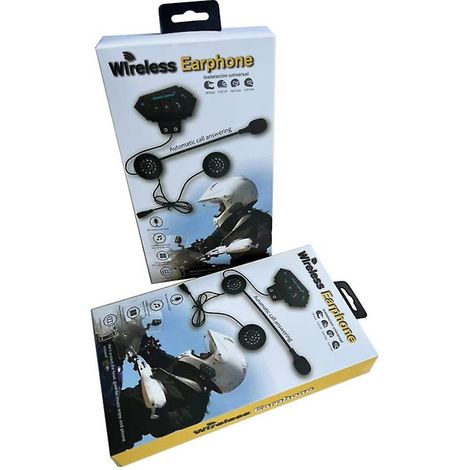 Casque Bluetooth Moto Intercom Sans Fil Casque Audio Moto Bluetooth Casque Intégral Écouteurs Moto Universel avec Microphone, Léger, Confortable, Mains Libres (1/4)