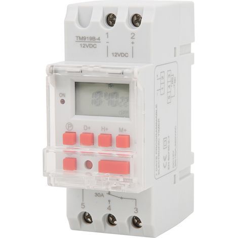 Interrupteur Programmable Hebdomadaire 12V DC 30A avec LCD et Fonction Minuterie (1/5)