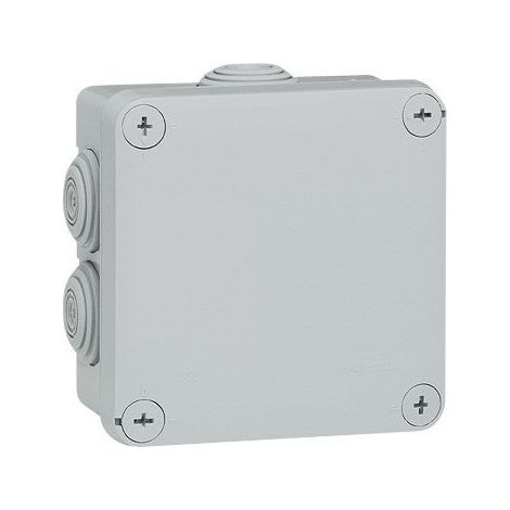 Boîte de dérivation plexo carrée 105 x 105 mm 7 entrées gris
