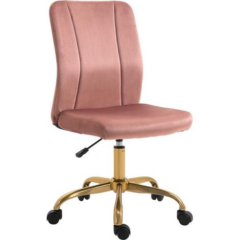Chaise de bureau EMILY rose poudré (1/5)