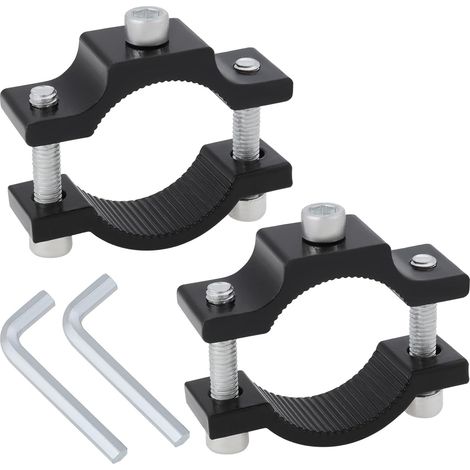 Lot de 2 supports de fixation pour éclairage de moto en alliage d'aluminium - Pour guidon de moto de 18 à 35 mm de diamètre - Noir (1/5)