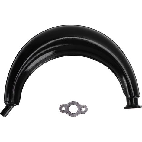 Tuyau D'échappement de Silencieux en Demi-lune Chromé, Alliage D'acier 40mm/1.58in pour Moteurs 2 Temps 49cc 60cc 66cc 80cc Vélos Motorisés Silencieux. (1/5)