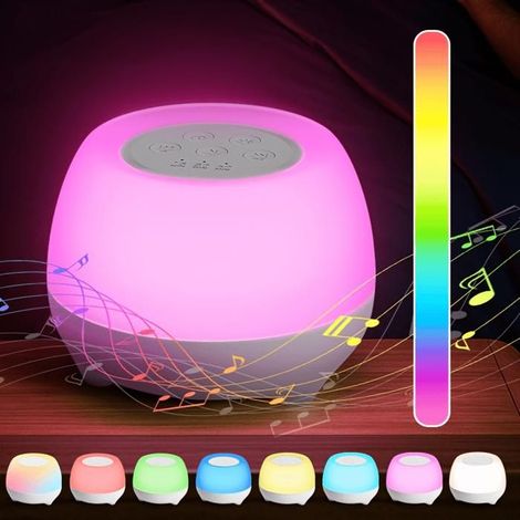 KLVGTIFS PU - Machine à sons de Relaxation Aide au sommeil pour chambre avec 10 sons et RGB,pour Adulte,Bébé, Cadeau pour Sommeil, Maison,Bureau (1/5)