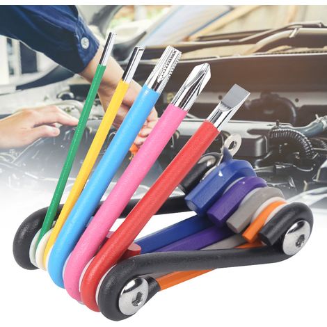 Kit d'outils de réparation multifonctionnels 9 en 1 pour vélos. Jeu de 9 clés Allen Phillips. (1/5)