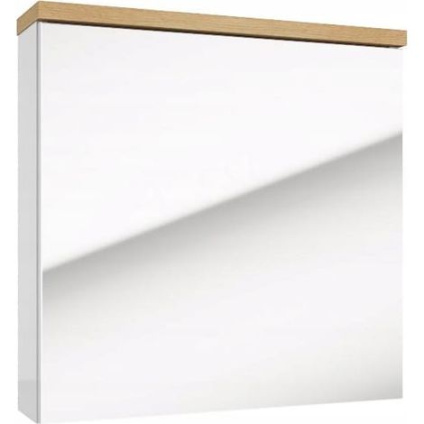 Ronda weiß glänzender Wandspiegelschrank für Badezimmer 60x60 cm