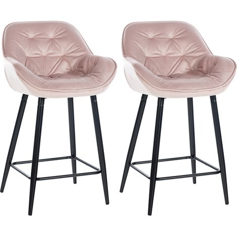 2er Set Barhocker Gibson pink Samt