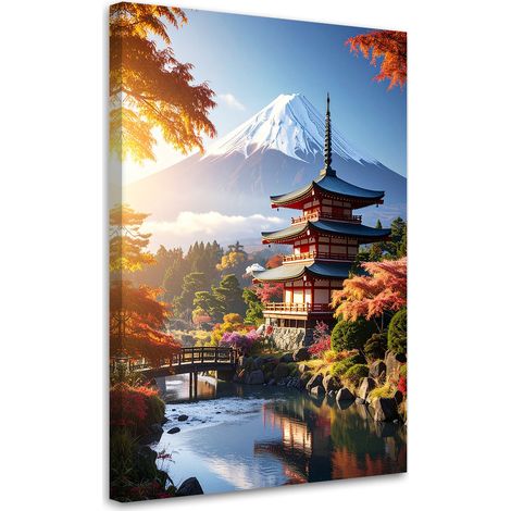 Stampe su Tela Monte Fuji paesaggio giapponese natura 20x30 (1/5)