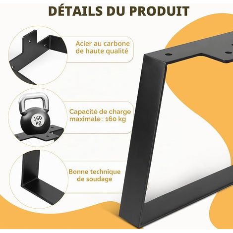 Trapezoidal Furniture Legs 20 cm Table Legs Black (1/4)
