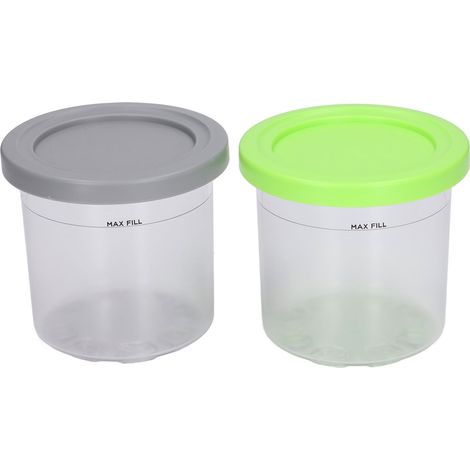 Pots à glace transparents réutilisables 2 pièces gris vert avec couvercles pour NC299AMZ NC300s, contenants à glace maison (1/5)