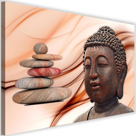 Cadre déco Bouddha pierres 60x40 (1/5)