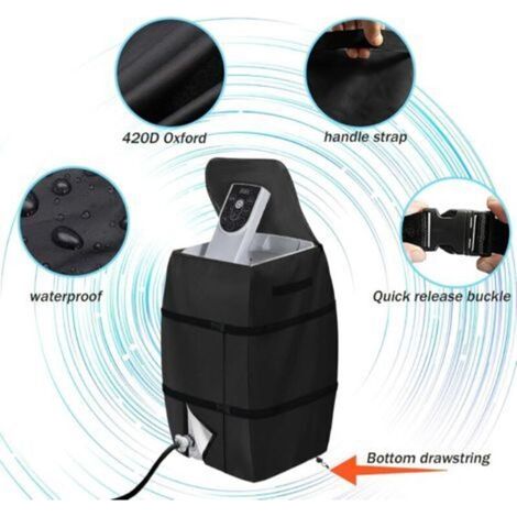Housse de Chauffage pour Spa, 42 x 38 x 54 cm, étanche, abri pour Spa, auvent Pliable et réglable avec Cordon de Serrage et Boucle, Housse de Spa Portable avec Sangle de poignée（Noir） (1/3)