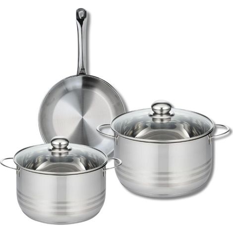 Ensemble de 1 Poêle de cuisson 24 cm et 2 faitouts 20 et 24 cm Elo Profi Brillant (1/5)