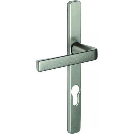 Vachette – Ensemble de béquille plaque étroite Kaza – Aluminium – Finition anodinox – Entraxe 195 mm – Plaque 220 x 24 mm – Carré 7 mm