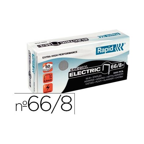 Rapid Super Strong 66/8+ - Grapas galvanizadas (1 paquete, 5000 unidades)