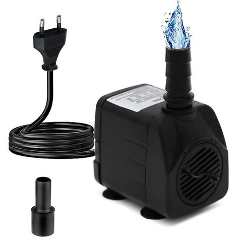 Bomba para acuario de 600 l/h y 10 W – Ultra silenciosa – Cable de 1,4 m – Hidroponía/Estanque – 220 V