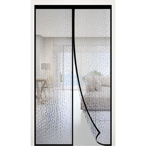 Rideau de porte magnétique à isolation thermique 110 x 230 cm, rideau de porte en EVA isolé pour la protection de la température, coupe-vent (1/5)