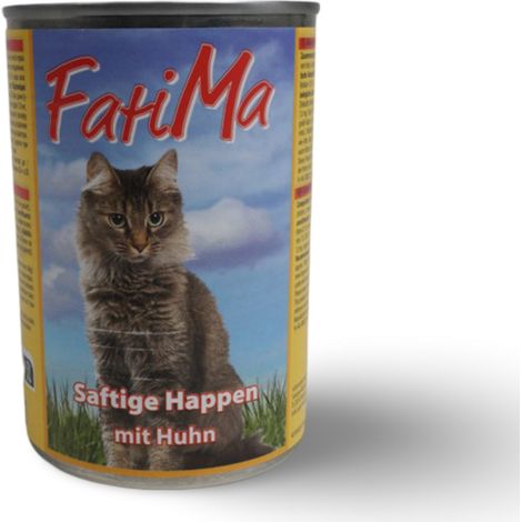 20x 400g Fatima saftige Happen mit Huhn Katzenfutter Nassfutter für Katzen Futter nass