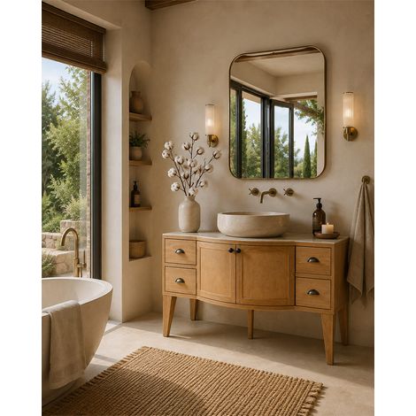 Dikana - Meuble de salle de bain en teck avec rangement, 120 cm (1/5)