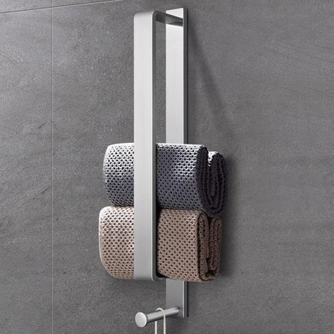 Handtuchhalter ohne Bohren Edelstahl, Selbstklebend, Silber Gebürstet 43.5cm mit Haken (1/5)